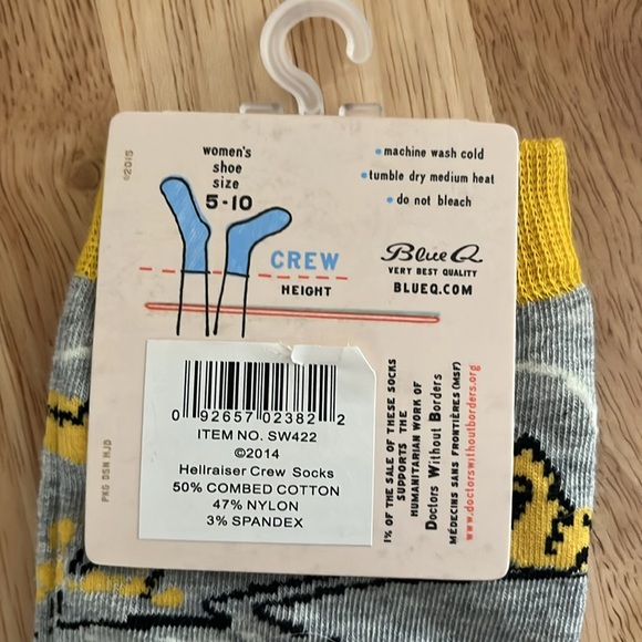 Women’s Novelty Socks Archie McPhee Unicorn Blue Q hellraiser Soft Combed Cotton - Picture 4 of 8